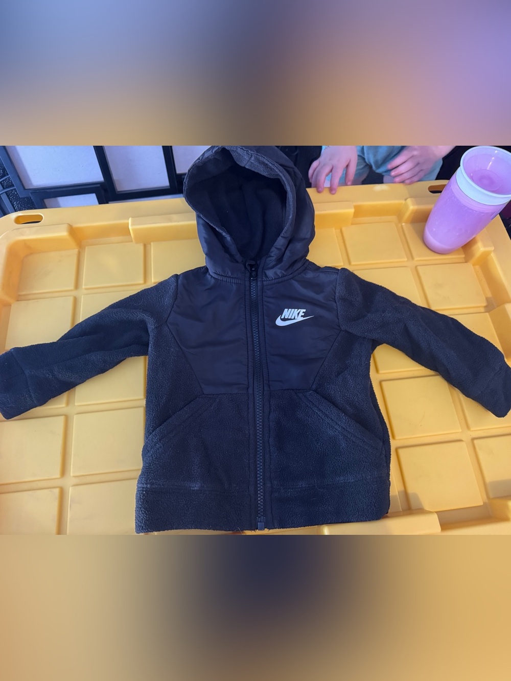 Nike Black Kids' Hooded Fleece Jacket with Logo